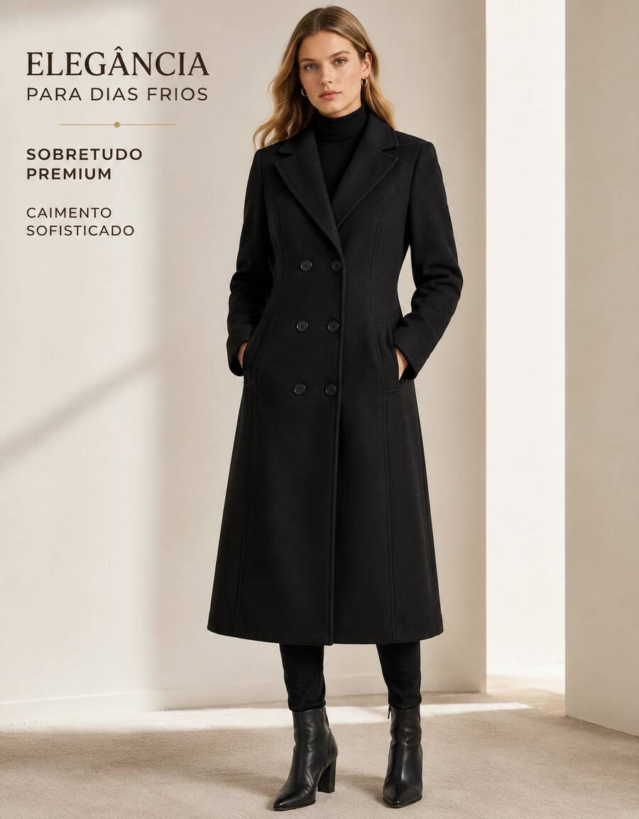 Luxury Lined Winter Jacket/Clothes Coat - Black - View 1