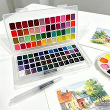 96 Colors Classic Solid Watercolor Paint Set, Includes: Water-Soluble Colored Pencils, Suitable For Calligraphy, Painting, Design, Nail Art And DIY Art Palette - Sets - View 7