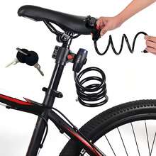 1件自行車鋼索鎖附2把鑰匙，重型防盜自行車鎖，鋼絲安全鎖，適用於自行車、電動滑板車、摩托車、戶外騎行，耐候性自行車鎖，顏色隨機發貨 - 自行車鎖 - 查看 7
