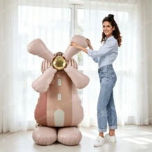 55-Inch 3D Foil Windmill Balloon, Soft Color Vertical Stand, Party Decor For Birthday, Baby Shower, Engagement, Princess Birthday, Wedding Photo Props - View 5