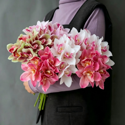 1 Bouquet Of 6-Head Artificial Phalaenopsis Orchid, High-End Living Room Decor, Floral Art Simulation Flowers, Wedding Bouquet