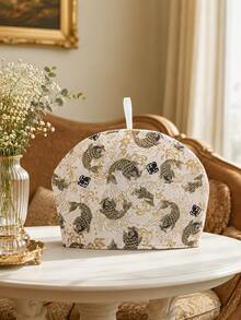 1pc Floral Pattern Cotton Fabric Tea Pot Warmer Cover, Dessert Tray Lid, Used For Keeping Warm Tea Pot In Home Kitchen Afternoon Tea - Multicolor - View 4