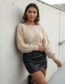 Women Sweaters - Beige - View 5