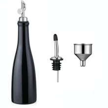 1 Set (1 Ceramic Bottle With 2 Pour Spouts And 1 Funnel) Ceramic Olive Oil Dispenser Bottle With Stainless Steel Leak-Proof Pour Spout, Modern Glass Oil Bottle For Kitchen Cooking - View 17