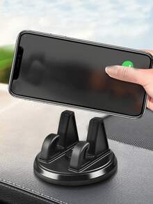Dudukan Ponsel Dashboard Mobil yang Dapat Berputar 360°, Dudukan Ponsel Melingkar Multifungsi, Braket Navigasi Perekat, Dudukan Ponsel Dashboard ABS yang Dapat Diputar - Hitam - View 1