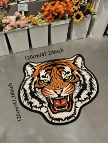 1件歐美風動物客廳地毯，老虎造型沙發/鏡子地毯，可愛臥室裝飾床邊絨毛地毯，居家用毛茸茸柔軟可水洗地板墊，適合裝飾戶外空間的完美節日禮物！北歐簡約風適用於客廳地毯，居家裝飾必備 - 彩色 - 查看 17