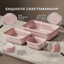 Set Saringan Dapur 6 Buah (Termasuk 3 Keranjang Saringan + 3 Keranjang Penyimpanan) Saringan Dapur Plastik Non-Makanan, Digunakan untuk Mencuci Sayuran, Buah, dan Piring - Cocok untuk Dapur Rumah dan Komersial, Mencuci Buah, Penyimpanan Ringkas, Struktur Kokoh, Pencuci Sayuran, Saringan Sayuran, Keranjang Pencuci Buah, Cocok untuk Dapur, Kulkas, Berkemah, dan Piknik - MultiWarna - View 3