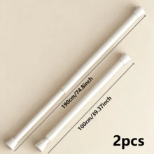 2pcs Modern Adjustable Tension Curtain Rods - Heavy Duty Expandable Rod, No Drill Tension Rod, Suitable For Shower, Closet, Window, Towel Rack - Steel And Plastic Home Decor - White - View 16