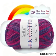 EDCUEBE7 50g Acrylic Yarn Ball, Soft Crochet And Knitting Yarn, Mixed Color Beginner Crochet Set For Adults And Children, Crochet Yarn - 3 Strands 50G Gradient Yarn - View 14