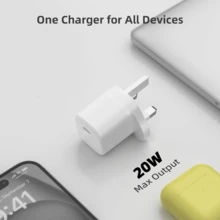 ChargeProX 20W PD Fast Charging Block, UK USB C Plug Quick Charger, Compact Type C Wall Adapter For IPhone 14/13/12/11/Samsu, Travel Essential - UK Plug(220-240V) - View 6