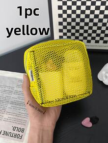 1個迷你馬卡龍色系清新風高品質多功能網格收納袋，可愛錢包式設計，可作為便攜化妝包、拉鍊面紙收納袋及棉條收納袋，適合女孩居家、旅行、度假與學校使用 - 彩色 - 查看 13