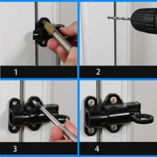 1pc Automatic Closing Latch - Spring Door Lock - Door Latch - Automatic Window Door Lock - Spring Loaded Lock Bolt (Black) - A - View 4