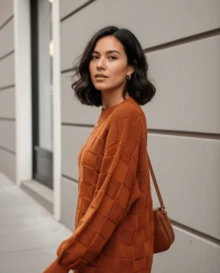 Women Sweaters - Rust Brown - View 5