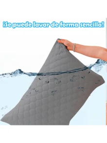 Comfortable And Breathable Queen Size Mattress Protector, Washable 100% Waterproof With Pillowcases - Grey - View 7