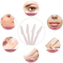 مجموعة 6 قطع وردية، أداة تشذيب/حلاقة الحواجب، أداة تقشير وإزالة الشعر، أداة إزالة شعر الجسم ومجموعة الوجه، مع شفرة بمقبض طويل وغطاء حماية دقيق، أداة تشكيل الحواجب للنساء، مناسبة للاستخدام اليومي أو السفر، أداة تشذيب الحواجب سهلة الاستخدام للجنسين للتشذيب والتشكيل، هدية للصديقة، هدية للأم، هدية للأخت، هدية للأخت، هدية للصديق، هدية للفتاة - متعدد الألوان - مشاهدة 6