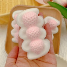 1/2pcs Strawberry Cream Rice Ball Silicone Squeezy Toy, Simulated Silicone DIY Stress Relief Toy, Squeeze Toy, Gift - Squishy Slow Rebound Squeeze Toy - Birthday Gift - Christmas Gift - Party Gift - Best Gift - Birthday Gift Or Party Filler - Travel Portable Stress Relief Toy - Multicolor - View 5