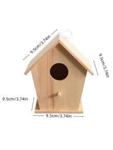 1pc Hanging Waterproof DIY Outdoor Solid Wood Birdhouse, Customizable Hanging Mini Bird Nest, Suitable For Sparrows, Parrots, Birds, Hummingbirds, Indoor And Outdoor Use, Handmade Solid Wood, Anti-Fall - View 11