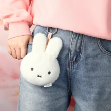 Gantungan Kunci Tempat Kartu Boneka Kelinci Miffy Estetik, Dompet Koin Hewan Berbulu, Liontin Tas Penyimpanan Earphone Mini, Aksesori Tas Y2K - MultiWarna - View 10