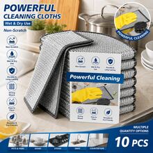 10/25/40pcs Steel Wire Magic Cleaning Cloth, Non-Abrasive Steel Wire Cleaning Cloth, Suitable For Wet And Dry Use, Can Be Used As Kitchen Dishcloth, Reusable Cleaning Cloth, Towel, Scrubbing Cloth And Cleaning Cloth, Suitable For Cleaning Pots, Pans, Utensils, Stoves And Home Cleaning. - 10 Items - View 3