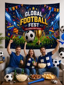 1 buah Latar Belakang Pesta Bertema Sepak Bola, Spanduk Karnaval Sepak Bola Dunia, Latar Belakang Foto, Cocok untuk Pesta Piala Dunia, Bar Olahraga, Hari Pertandingan, Pesta Ulang Tahun, dan Dekorasi Dinding Rumah - Beraneka warna - View 14