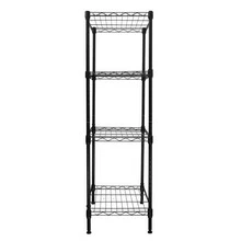 DASCK Estantería Metálica Rejilla 4 Baldas Ajustables - Negro - Ver 4