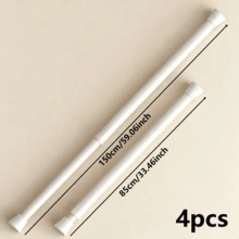 2pcs Modern Adjustable Tension Curtain Rods - Heavy Duty Expandable Rod, No Drill Tension Rod, Suitable For Shower, Closet, Window, Towel Rack - Steel And Plastic Home Decor - White - View 19