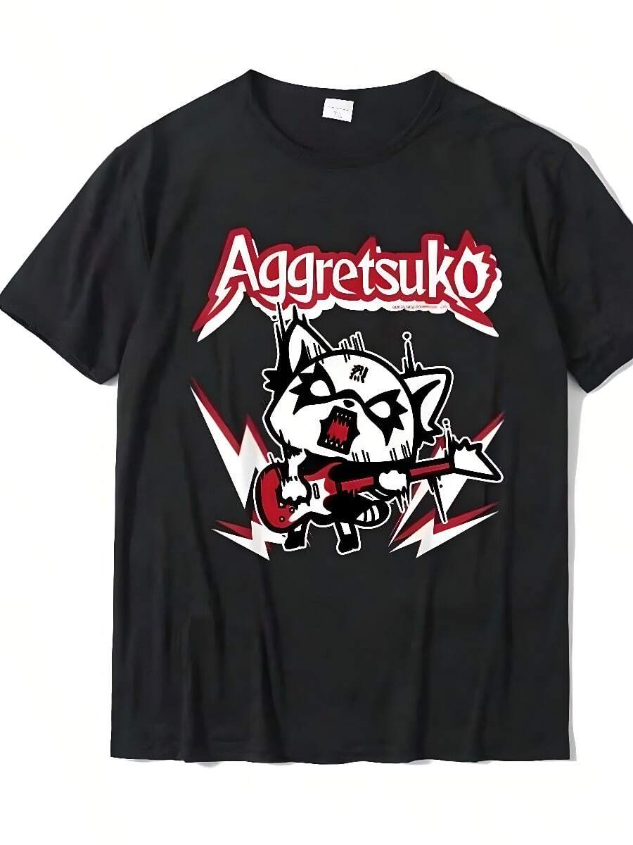 Aggretsuko Rocker Rage Tee Shirt Casual Custom Tops T Shirt New Design Cottonsss men Top TShirts Plus Size 70905