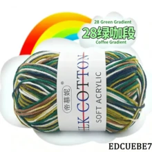EDCUEBE7 50g Acrylic Yarn Ball, Soft Crochet And Knitting Yarn, Mixed Color Beginner Crochet Set For Adults And Children, Crochet Yarn - 3 Strands 50G Gradient Yarn - View 20