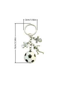 1 Or 2 Exquisite Football Keychains With Printed Patterns, World Cup Commemorative Football Keychains With Small Football Charms. These Are Essential Accessories For Football Fans, Suitable For Backpacks Or Cars, And Creative Football Keychains For Students And Fans. - Light Grey - View 6