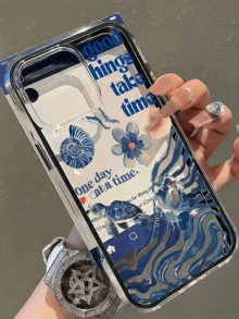 1个黑色英文波浪海龟简约二合一全包防震TPU手机壳，兼容 17、16、15、14、13、12、11 Pro Max、Air - 彩色 - 查看 4