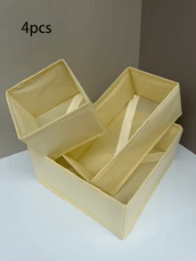 Fabric Drawer Organizer Set, Multi-Size Divider Storage Boxes For Underwear, Socks, Makeup, Home Closet Organization,Fabric Storage Divider Boxes For Home Bedroom, Closet, Dresser, Desk Organization, Space-Saving - Beige - View 15