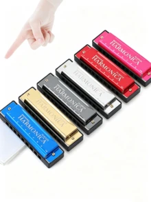 1/2/3pcs 10-Hole High-Quality C Key Harmonica - Polished Durable Hard Case - Suitable For Beginners, Professionals And Halloween/Christmas Gifts - Multicolor - View 2