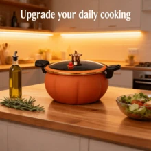 Large Capacity Saucepan With Twist-Lock Handle, Suitable For Quick Cooking, Non-Stick, Multi-Functional Cooking Pot, Cast Iron Pot, High-Quality Pot Body, Suitable For Gas Stoves, Open Flames And Induction Cookers, A Versatile Slow Cooker. - View 4