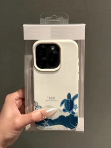 1個白色數位海龜插圖個性化極簡防震柔軟TPU時尚手機殼 全包覆防污保護套 適用於Apple 17 16 15 14 13 12 11 Pro Max Air 及系列 - 彩色 - 查看 4