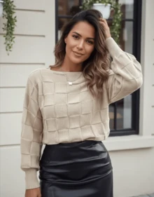 Women Sweaters - Beige - View 7