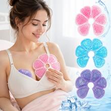 可重复使用的乳房冷却垫，双面设计，冷却凝胶垫，多功能冷热疗法凝胶珠乳房垫，放松身心，缓解乳房不适，送给女性的完美礼物 - 彩色 - 查看 2
