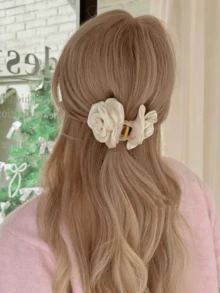 1PC Romantic Little Flower Bud Flower Clip Travel Atmosphere Satin Hair Claw - Multicolor - View 1