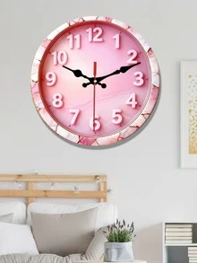 1 chiếc đồng hồ treo tường gỗ 2D phẳng họa tiết vân đá cẩm thạch hồng | Đồng hồ trang trí không tiếng động, thiết kế sáng tạo cho phòng ngủ, phòng khách, văn phòng, 25/30cm (không bao gồm pin AA) - Nhiều màu - Xem 7