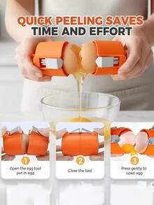 1pc Egg Shell Separator, Convenient Kitchen Baking Tool For Breakfast, Dinner, And Party Use - Multicolor - View 2