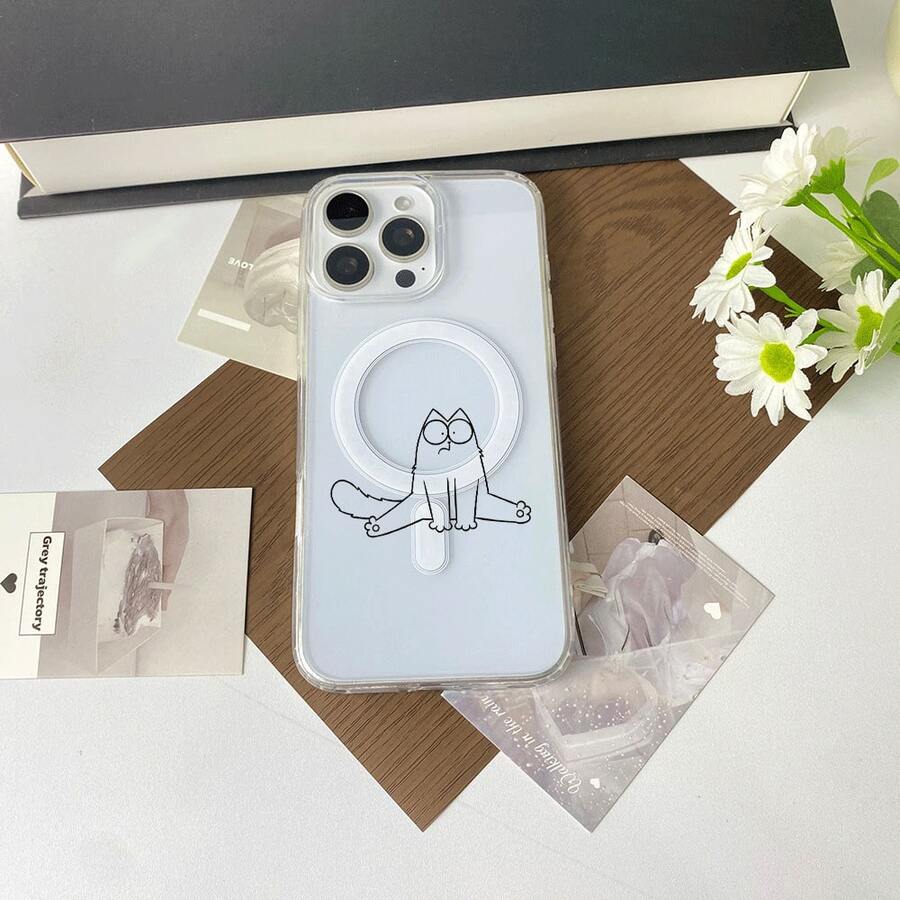 高透明アクリル製ソフトフォンケース、傷に強く、黄ばみ防止、レンズを完全に保護、Apple モデルと互換性あり、エッジを完全にカバーして指紋防止、シンプルで多用途なデザイン。 猫 漫画風 座るケース  11  17e 手机壳  17e 手机壳 家族、恋人、友人、そして子供たちへのプレゼントに最適です。  S22 Plus/12/13/17 Pro Max/S25 Edge/16/16e/11 Pro/15/ 13 pro/14 Plus/14 Pro/12 Pro/15 Plus/S23/13 Pro Max/11 Pro Max/17e/S22 Ultra/14/S25/17/S25 Ultra/16 Pro Max/S23 Ultra/16 Plus/S22/S23 FE/14 Pro Max/Apple  Air/S24/S24 FE/15 Pro Max/S24 Ultra/15 Pro/16 Pro/12 Pro Max/17 Pro - クリア - チェックする 1