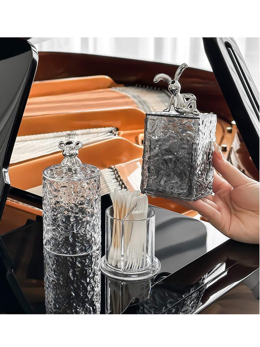 1PC Living Room Toothpick Box Advanced Sense Glacier Grain Household Dust Storage Box Toothpick Can Floss Can Cotton Swab Box Toothtip Holder - Multicolor - View 1