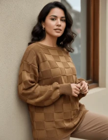 Women Sweaters - Brown - View 4