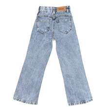 Calça Jeans Wide Leg Infantil Feminina Lavagem Clara – Moderna, Confortável e Cheia de Estilo - Azul Empoeirado - Visão 6