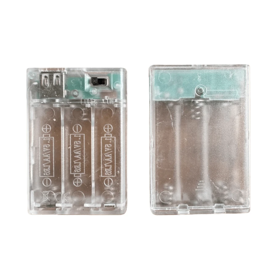 Kotak Baterai Konverter Daya Baterai ke USB, Tempat Baterai 3 AA dengan Port USB Female, Tempat Baterai Transparan, Cocok untuk Baterai 4.5V, Dapat Digunakan untuk Lampu Hias LED, Lampu Tirai, Lampu Neon, dll., Kompatibel dengan Colokan USB, Dilengkapi Tutup dan Saklar - Putih - View 1