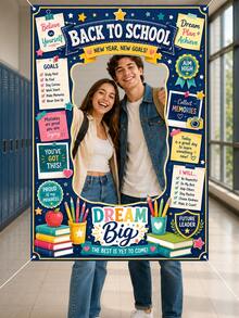 1件入學季 Dream Big 空心相片背景板，適用於學校歡迎、教室裝飾、開學典禮、班級活動及校園戶外拍照打卡，學校、返校、戶外裝飾、藝術 - B - 查看 6