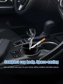 便攜式汽車菸灰缸附蓋，無煙防風自動熄滅，無味密封式灰杯，適用於大多數汽車杯架，通用汽車內飾配件 - A - 查看 2