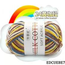 EDCUEBE7 50g Acrylic Yarn Ball, Soft Crochet And Knitting Yarn, Mixed Color Beginner Crochet Set For Adults And Children, Crochet Yarn - 3 Strands 50G Gradient Yarn - View 13