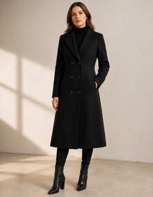 Luxury Lined Winter Jacket/Clothes Coat - Black - View 4