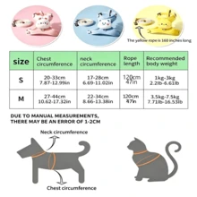 Adjustable Cute Plush Cartoon Cat Harness Leash Set, Escape-Proof Soft Vest Style Leash, Rabbit/Bear Design, Suitable For Small Pets, Breathable Outdoor Dog Walking Leash - Multicolor - View 2