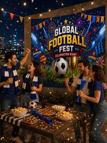 1 buah Latar Belakang Pesta Bertema Sepak Bola, Spanduk Karnaval Sepak Bola Dunia, Latar Belakang Foto, Cocok untuk Pesta Piala Dunia, Bar Olahraga, Hari Pertandingan, Pesta Ulang Tahun, dan Dekorasi Dinding Rumah - Beraneka warna - View 10